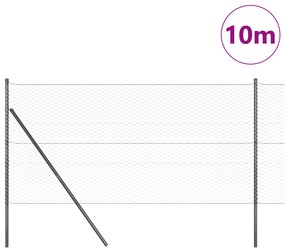 vidaXL Φράκτης Hexagon  Γκρι 1.4x10 μ Χάλυβας