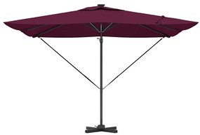 vidaXL Cantilever Roma Παράσολα με LED σε Bordeaux Red, 286 x 285 x 270 εκ. από αλουμίνιο.