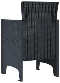 vidaXL Καρέκλα Κήπου 2 pcs Ανθρακί 53 x 49 x 85 εκ. PP