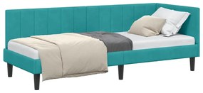 vidaXL Κρεβάτι Γωνίας με κεφαλάρι Τιρκουάζ 80 x 200 cm Βελούδο