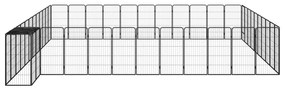 vidaXL Κλουβί Σκύλου 46 Πάνελ Μαύρο 50x100 εκ. Ατσάλι με Βαφή Πούδρας