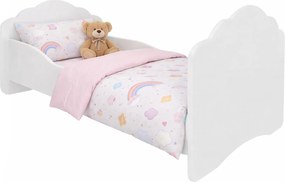 Παιδικό κρεβάτι Leomari I-Λευκό-Χωρίς προστατευτικό-140 x 70