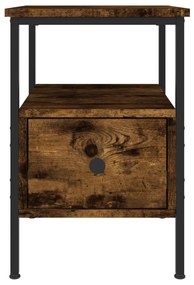 vidaXL Κομοδίνα 2 τεμ. Καπνιστή Δρυς 34 x 36 x 50 εκ. Επεξεργ. Ξύλο