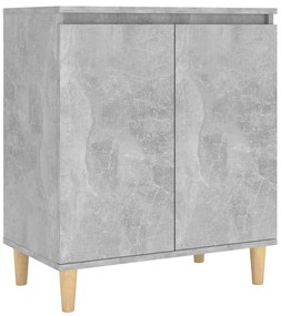 vidaXL Ντουλάπι Γκρι Σκυρ. 60x35x70 εκ. Μασίφ Ξύλινα Πόδια Επεξ. Ξύλο