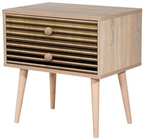 Κομοδίνο Two 869VEL3511 60x40x61cm Oak-Black