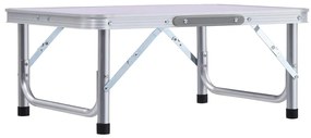 vidaXL Τραπέζι Κάμπινγκ Πτυσσόμενο Λευκό 60 x 45 εκ. Αλουμινίου