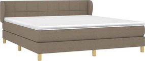 vidaXL Κρεβάτι Boxspring με Στρώμα Taupe 160x200 εκ. Υφασμάτινο