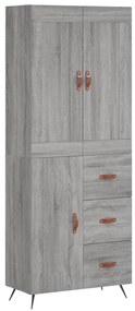 vidaXL Ντουλάπι Γκρι Sonoma 69,5 x 34 x 180 εκ. Επεξεργασμένο Ξύλο