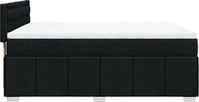 vidaXL Κρεβάτι Boxspring με Στρώμα Μαύρο 140x200 εκ. Υφασμάτινο
