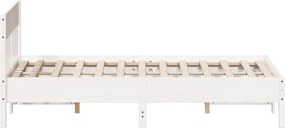 vidaXL Σκελετός Κρεβ. Χωρίς Στρώμα Λευκό 120x200 εκ Μασίφ Πεύκο