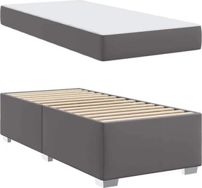vidaXL Σκελετός Κρεβατιού με στρώμα Γκρι 90 x 190 cm ύφασμα