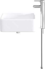 vidaXL Λεκάνη μπάνιου Χρωμέ 49 x 37 x 14 cm Μέταλλο
