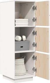 vidaXL Ντουλάπι Ψηλό Λευκό 34 x 40 x 108,5 εκ. από Μασίφ Ξύλο Πεύκου