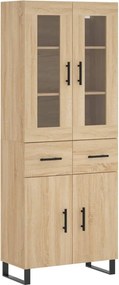 vidaXL Ντουλάπι Sonoma δρυς 69,5 x 34 x 180 εκ. από Επεξεργασμένο Ξύλο