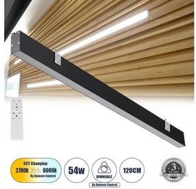 Απλίκα Φωτιστικό Τοίχου Γραμμικό LED 54W 6500LM Felix Globostar 61028-2 Μαύρο