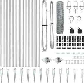 vidaXL Στύλος Περιφράξεων Ασημί 10 x 0,4 m (50 mm πλέγμα) Ατσάλι