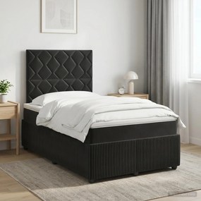 vidaXL Κρεβάτι box spring με στρώμα Μαύρο 120 x 200 cm Βελούδο