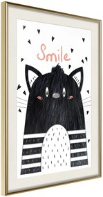 Αφίσα - Cheerful Kitten - 30x45 - Χρυσό - Με πασπαρτού