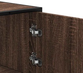 Highboard καφέ δρυς Κατασκευασμένο ξύλο και μέταλλο - Καφέ