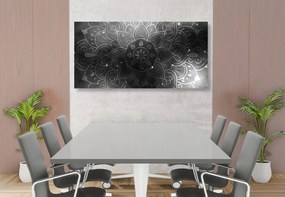 Εικόνα Mandala με γαλαξιακό φόντο σε ασπρόμαυρο - 120x60