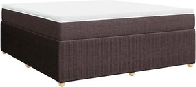 vidaXL Κρεβάτι Boxspring με Στρώμα Σκούρο Καφέ 180x200 εκ Υφασμάτινο