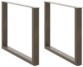 Πόδια Τραπεζαρίας σε Σχήμα U 2 τεμ. από Φυσικό Ατσάλι 100x(72-73) εκ. Ατσάλι