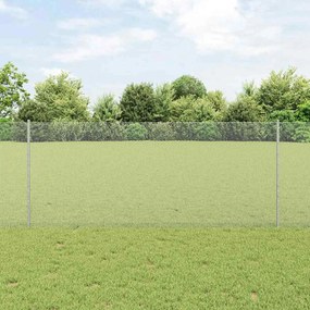 vidaXL Φράχτης με Στήλες. Ασημί 1 x 10 m Ατσάλι