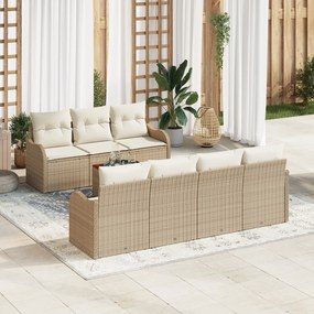 vidaXL Σετ Καναπέ Κήπου 8 pcs Beige, λευκό Μεγάλο