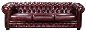 Καναπές Τετραθέσιος CHESTERFIELD 689 Antique Κόκκινο Δέρμα 241x92x74cm