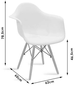 Καρέκλα - Πολυθρόνα Julita PP γκρι-φυσικό πόδι 62x60x78.5 εκ.