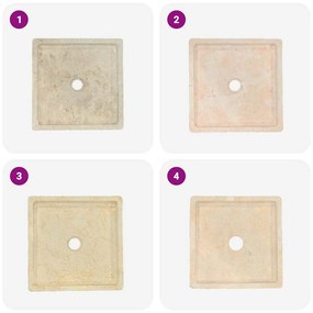 vidaXL Νιπτήρας Κρεμ 40 x 40 x 10 εκ. Μαρμάρινος