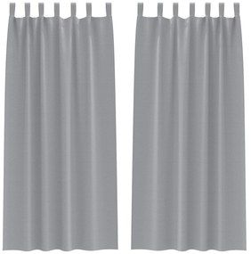 vidaXL Κουρτίνες 2 pcs Ανοιχτό γκρι 245 x 140 εκ. Πολυεστέρας