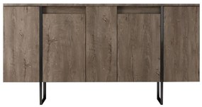 Μπουφές Luxe 618BLY1177 160x35x80cm Walnut-Black Melamine, Metal