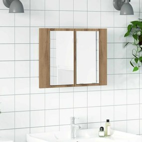 vidaXL Καθρέφτης Ντουλάπι Αρτισιανή Δρυς 60x12x45 εκ. Επεξ. Ξύλο