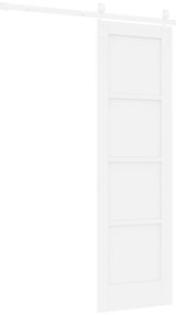vidaXL Συρόμενη Πόρτα με Σετ Υλικών Λευκή 61x198.5 εκ. Συμπαγές Ξύλο Πεύκου
