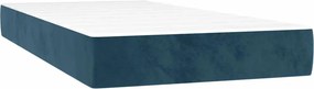 vidaXL Κρεβάτι Boxspring με Στρώμα Σκούρο Μπλε 90x200 εκ. Βελούδινο