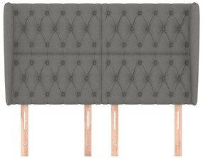 vidaXL Κεφαλάρι με Πτερύγια Σκούρο Γκρι 147x23x118/128 εκ. Υφασμάτινο