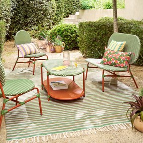 Παγκάκι κήπου από μέταλλο και πλεγμένη ρητίνη, Matu