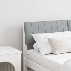 vidaXL Ταπετσαρισμένο κεφαλάρι Ανοιχτό γκρι 140 cm