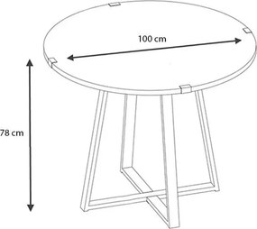 Σετ τραπεζαρία 5τμχ Rubes - Chiara Megapap χρώμα λευκό - ανθρακί Ø100x78εκ.