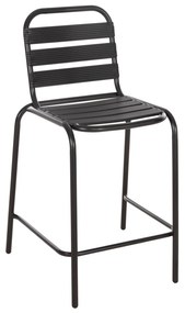 BAR STOOL MEDIUM HEIGHT LAURA  METAL FRAME AND ALUMINUM IN BLACK 58x58x100Hcm.