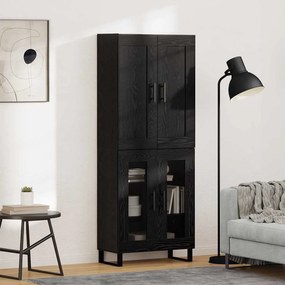vidaXL Highboard 2 pcs Μαύρη Οξυά 69,5 x 34 x 180 εκ.