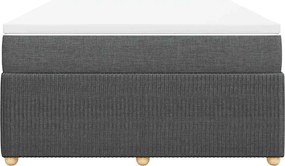 vidaXL Κρεβάτι Boxspring με Στρώμα Σκούρο Γκρι 140x200 εκ Υφασμάτινο