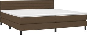 vidaXL Κρεβάτι Boxspring με Στρώμα Σκούρο Καφέ 200x200 εκ. Υφασμάτινο