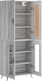 vidaXL Ντουλάπι Γκρι Sonoma 69,5 x 34 x 180 εκ. Επεξεργασμένο Ξύλο