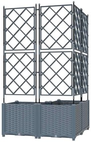vidaXL Γλάστρα Κήπου με Τέντα 3 τεμ Ανοιχτό γκρι 80x80x143 εκ