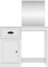 vidaXL Μπουντουάρ με Καθρέφτη Λευκό 90 x 50 x 132,5 εκ. Επεξεργ. Ξύλο