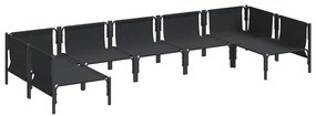 vidaXL Σετ Καναπέ Κήπου με μαξιλάρι 7 pcs Μαύρο Ατσάλι