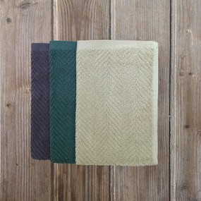 Πετσέτες Bold B (Σετ 3τμχ) Dark Gray - Beige - Dark Green Nima Towels Set 30x50cm 100% Βαμβάκι