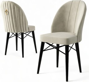 Καρέκλα 6τμχ Κρέμ / Μαύρο RITIM 45x42x96